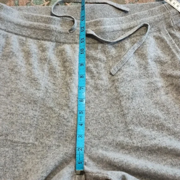 White + Warren Heather Gray Cashmere Knit Pants Sz L - Picture 8 of 12
